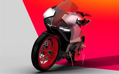 4k, ドゥカティゼロ電Superbike, スタジオ, 2020年までのバイク, sportsbikes, イタリアの二輪車, ドゥカティ