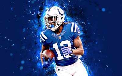 TY Hilton, 4k, abstract art, wide receiver, american football, NFL, Indianapolis Colts, Hilton, National Football League, neon lights, creative