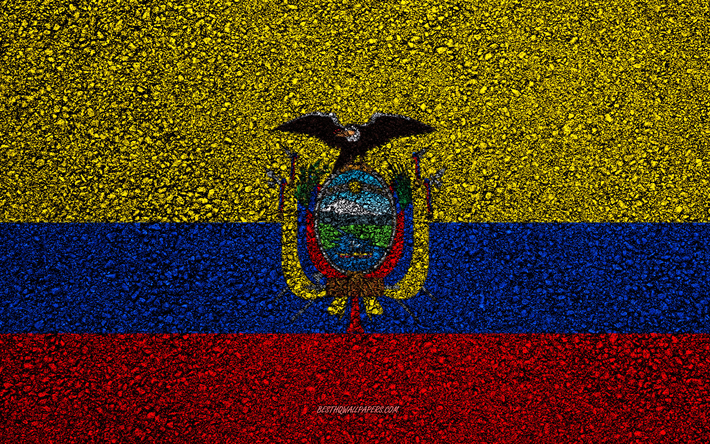 العلم إكوادور, الأسفلت الملمس, العلم على الأسفلت, إكوادور العلم, أمريكا الجنوبية, إكوادور, أعلام بلدان أمريكا الجنوبية