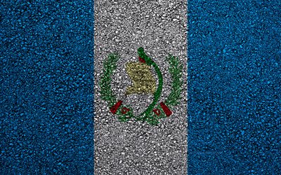Flag of Guatemala asphalt texture, flag on asphalt, Guatemala flag, North America, Guatemala, flags of North America countries