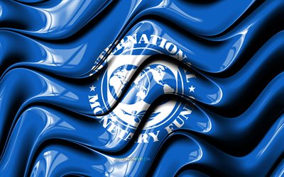 Internationella valutafonden flagga, 4k, v&#228;rlden organisationer, Flagga av IMF, 3D-konst, Internationella Valutafonden, IMF