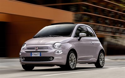 Fiat 500C &#201;toiles, 4k, rue, 2019 voitures, Fiat 312, 2019 Fiat 500, italien voitures, Fiat