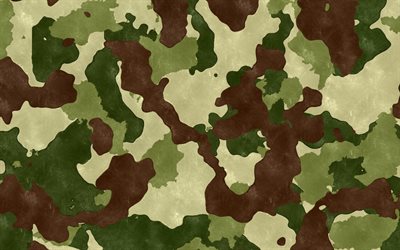 le vert et le brun camouflage, &#233;t&#233; camouflage, vert tissu de camouflage, camouflage origines, militaire en tenue de camouflage, vert horizons, vert camouflage, camouflage textures, motif camouflage
