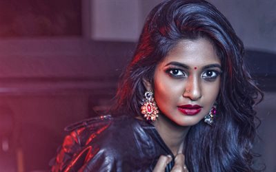 Keerthi Pandian, portre, fotoğraf &#231;ekimi, Hint aktris, Hint moda model