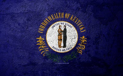Lipun State of Kentucky, betoni rakenne, kivi tausta, Kentucky lippu, USA, Kentuckyn Osavaltion, liput kivi, Lipun Kentucky