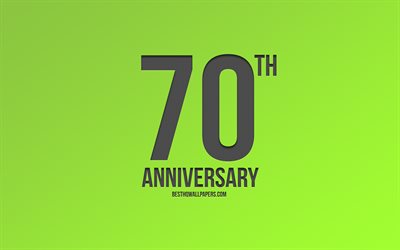70th Anniversary sign, зеленый background, carbon anniversary signs, 70 Years Anniversary, stylish anniversary symbols, 70th Anniversary, creative art