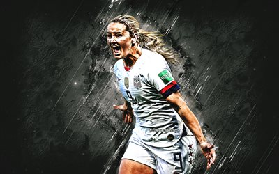 Lindsey Horan, United States womens national soccer team, USA, portrait, american football player, white stone background, creative art