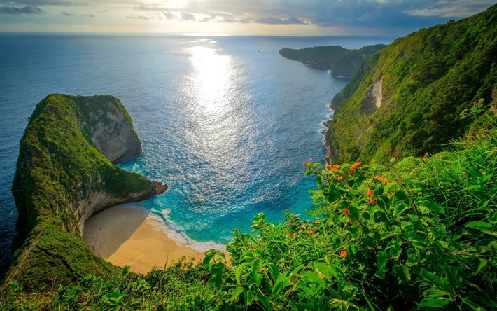Kelingking Plaj, yaz, Seyahat, g&#252;zel bir doğa, cennet, Nusa Penida, Endonezya, Asya