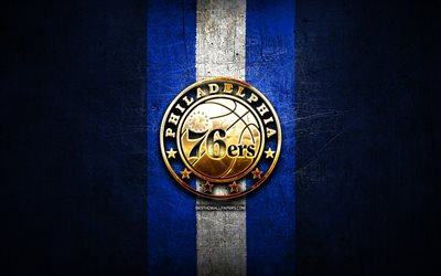 Inter-Milan, altın logo, NBA, mavi metal arka plan, Amerikan basketbol kul&#252;b&#252;, Inter-Milan logo, basketbol, ABD