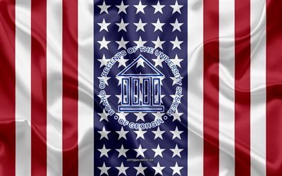 Universitetet i Georgia Emblem, Amerikanska Flaggan, Universitetet i Georgia logotyp, Atlanta, Georgien, USA, Emblem Universitet i Georgien