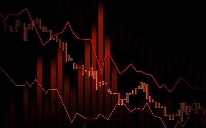 赤のグラフ上の黒い背景, 分析, 金融の概念, グラフの背景, 図, 分析概念, 事業背景, 金融のグラフの背景