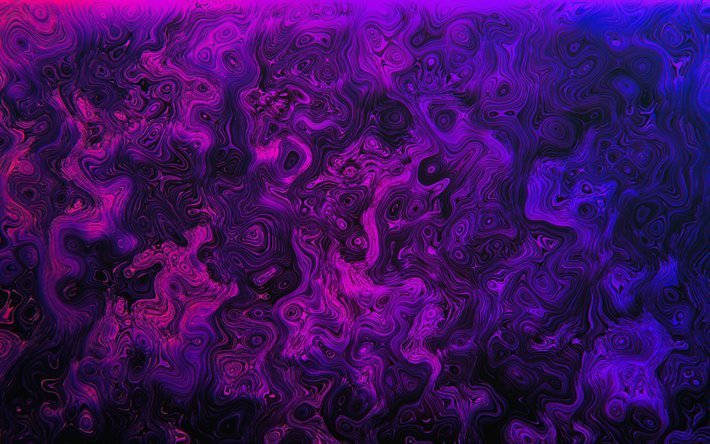 紫波背景, 4k, 波織, 波模様, 創造, 背景波, 紫色の背景, パターンをパターン