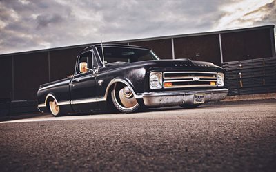 Chevrolet C10, tuning, 1967 auto, auto retr&#242;, lowrider, personalizzato C10, 1967 Chevrolet C10, pickup, camion, auto americane, Chevrolet