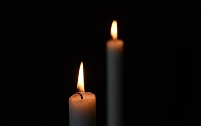 burning candle on black background, candles, sadness concepts, sorrow concepts, black background with candles