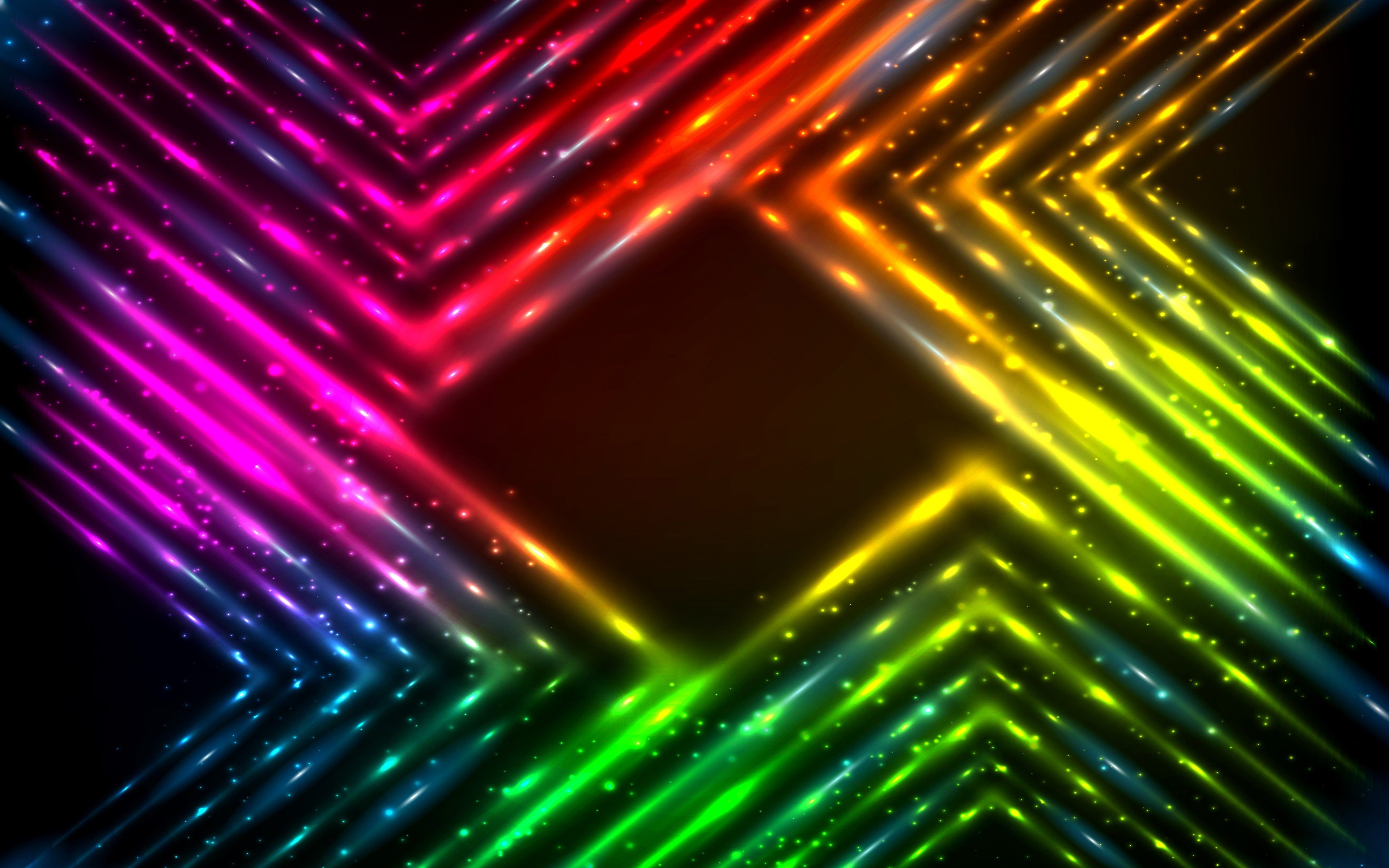 Download Wallpapers Colorful Neon Frame 4k Abstract Backgrounds