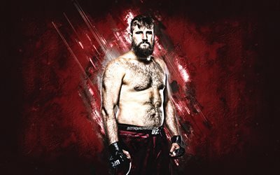 Tanner Boser, The Bulldozer, MMA, canadian fighter, UFC, portrait, red stone background