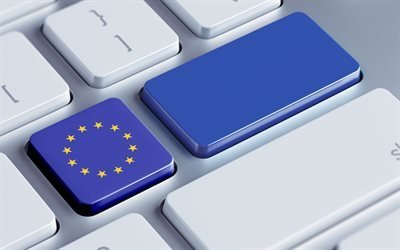 Klavyede Avrupa Birliği, klavye, AB bayrağı düğmesi, dijital teknoloji, AB bayrağı