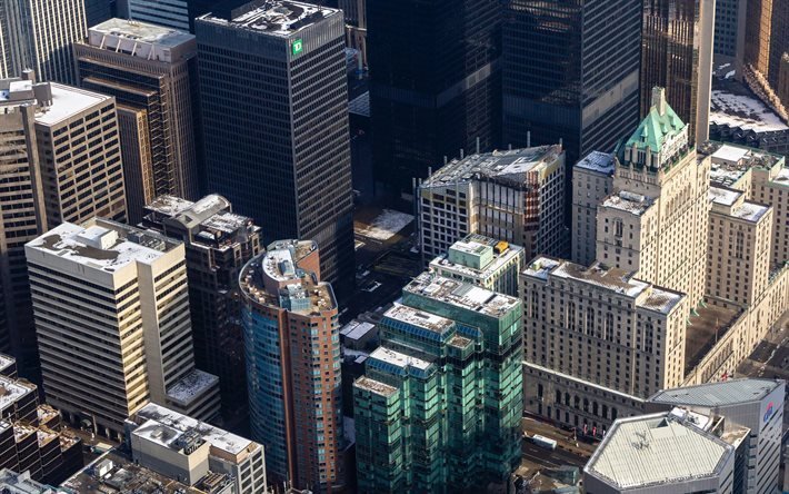 Toronto, g&#246;kdelenler, modern binalar, Toronto şehir, binalar, Ontario, Kanada