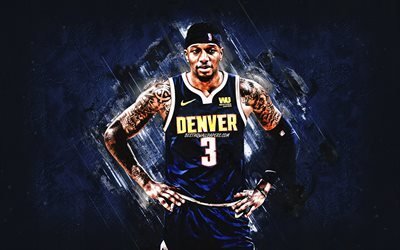 Torrey Craig, NBA, Denver Nuggets, blue stone background, American Basketball Player, portrait, USA, basketball, Denver Nuggets players