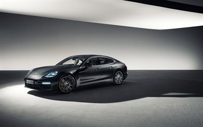Porsche Panamera, 2017, nya Panamera, svart Porsche, lyx bilar