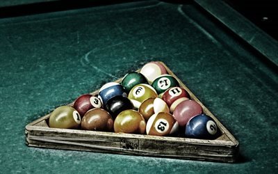 billiard, balls, pool table, triangle