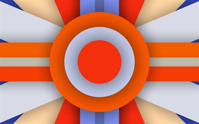 colorful abstraction, orange circles, geometry, lines, creative