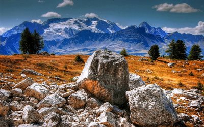 Marmolada, la montagne, les Dolomites, le paysage de montagne, en Italie