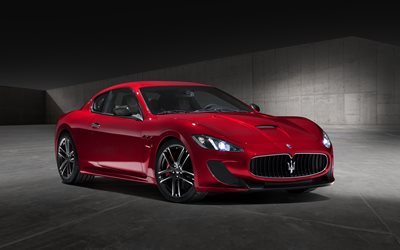 Maserati GranTurismo, 2017, rosso coup&#233;, rosso Maserati, auto sportive, auto sportive italskie