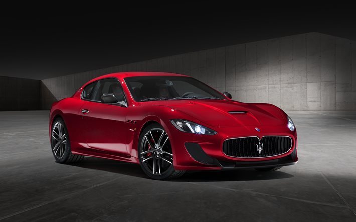 Maserati GranTurismo, 2017, vermelho coup&#233;, vermelho Maserati, carro desportivo, carros esportivos italskie