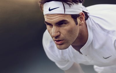 Roger Federer, portr&#228;tt, 5k, Schweiziska tennis-spelare, tennis