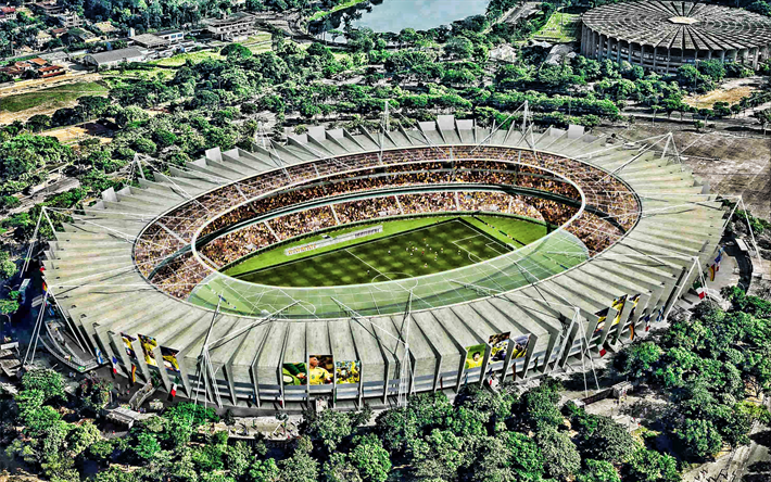 Mineirao Stadium, HDR, aerial view, soccer, Cruzeiro Stadium, football stadium HDR, Belo Horizonte, Minas Gerais, Brazil, Mineirao