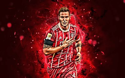 Niklas Şule, yakın, FC Bayern M&#252;nih, Alman futbolcular, Bundesliga, futbol, defans, Şule, neon ışıkları, Almanya