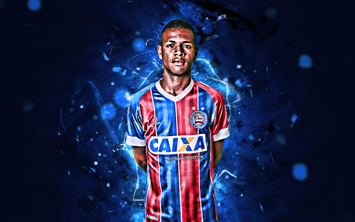 Everson, brasiliansk fotbollsspelare, EG-Bahia, fotboll, Brasiliansk Serie A, Everson Bispo Pereira, Bahia FC, neon lights, Brasilien