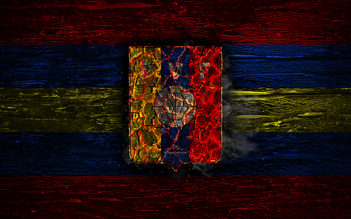 Venezuela Milli Futbol Takımı, yangın logo, bayrak renkleri, G&#252;ney Amerika, ahşap doku, futbol, Venezuela, logo, G&#252;ney Amerika milli takımları, Venezuela futbol takımı
