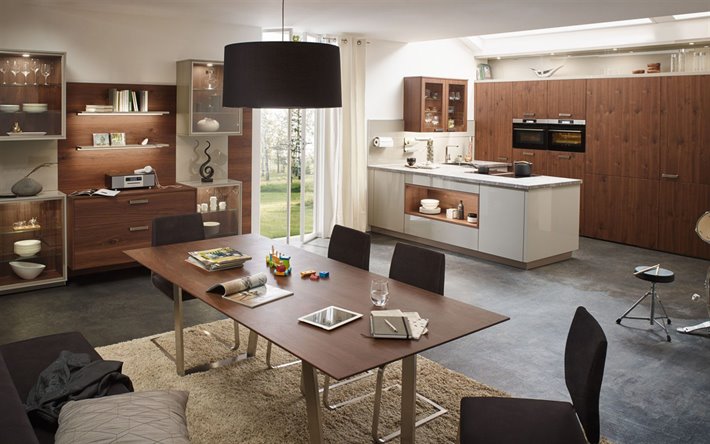 tyylik&#228;s sisustus, olohuone, ruskea puu olohuoneessa, hanke apartments, parvi tyyli
