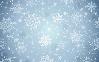 winter texture, blue background with snowflakes, winter background, texture with snowflakes, white snowflakes, retro winter background