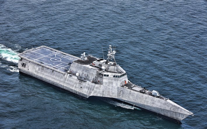 L&#39;USS Charleston, LCS-18, 4k, le littoral des navires de combat, &#201;tats-unis, de la Marine, de l&#39;arm&#233;e am&#233;ricaine, cuirass&#233;, LCS, l&#39;US Navy, l&#39;Ind&#233;pendance de classe, l&#39;USS Charleston LCS-18