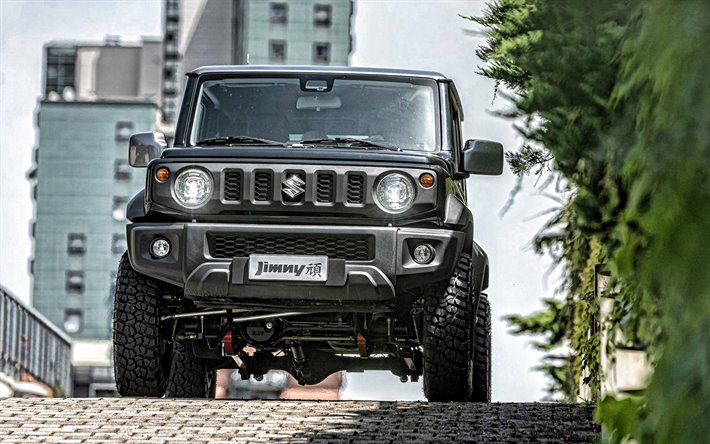 Download Wallpapers Suzuki Jimny Front View Exterior Black Suv New Black Jimny Japanese Cars Suzuki For Desktop Free Pictures For Desktop Free