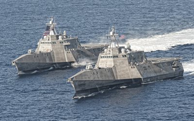 USS Oberoende, LCS-2, USS Coronado, LCS-4, littoral combat ship, US Navy, Sj&#228;lvst&#228;ndighet-klass, USA, Amerikanska krigsfartyg, USA flagga, Usa: S Flotta