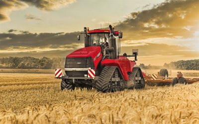 Case IH Steiger 620 Quadtrac, 4k, tractor en las pistas de 2020, los tractores, el trigo de la cosecha, maquinaria agr&#237;cola, tractores, la cosecha, el Caso
