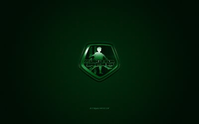 Mushuc Runa SC, Ecuadorian football club, Ecuadorian Serie A, green logo, green carbon fiber background, football, Ambato, Ecuador, Mushuc Runa SC logo