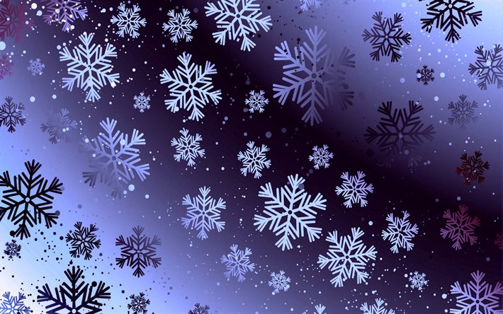 viola, fiocchi di neve, sfondo, fiocchi di neve modelli, invernali, sfondi
