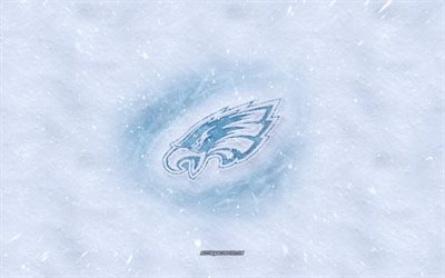 Eagles de philadelphie logo, American club de football, l&#39;hiver concepts, de la NFL, Eagles de Philadelphie logo de la glace, de la neige de la texture, de Philadelphie, Pennsylvanie, etats-unis, la neige fond, Eagles de Philadelphie, le football Am&#