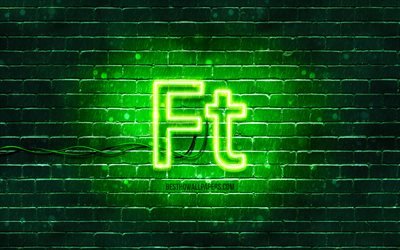 Hungarian forint neon icon, 4k, green background, currency, neon symbols, Hungarian forint, neon icons, Hungarian forint sign, currency signs, Hungarian forint icon, currency icons