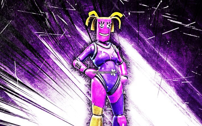 4k, Twistie Skin, grunge art, Fortnite Battle Royale, violet abstract rays, Fortnite characters, Twistie, Fortnite, Twistie Fortnite