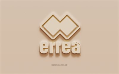 Errea logo, brown plaster background, Errea 3d logo, brands, Errea emblem, 3d art, Errea