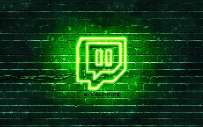 Download wallpapers Twitch green logo, 4k, green brickwall, Twitch logo,  social networks, Twitch neon logo, Twitch for desktop free. Pictures for  desktop free