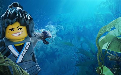 The Lego Ninjago Movie, Nya, 2017 movie, 3d animation, poster