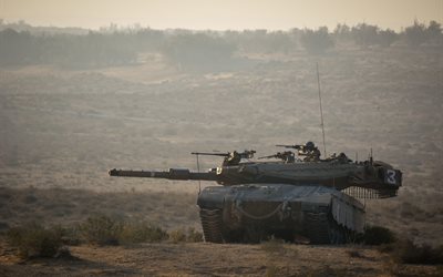Merkava 2D Mk, 4k, İsrail savaş tankı, modern zırhlı ara&#231;lar, tanklar, İsrail, Merkava