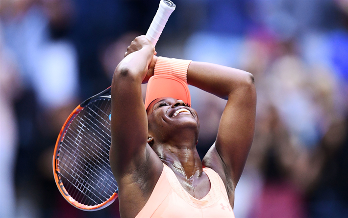 Sloane Stephens, 4k, la WTA, en el partido, los jugadores de tenis, pista de tenis